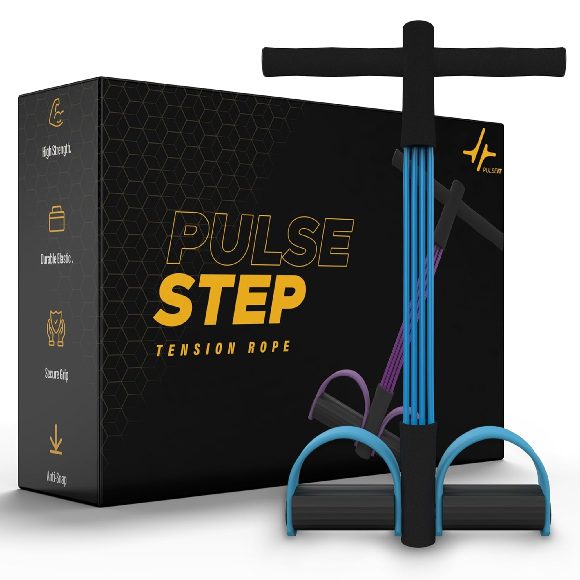 PulseITStep 4-Tube Resistance Band Exercise Puller...