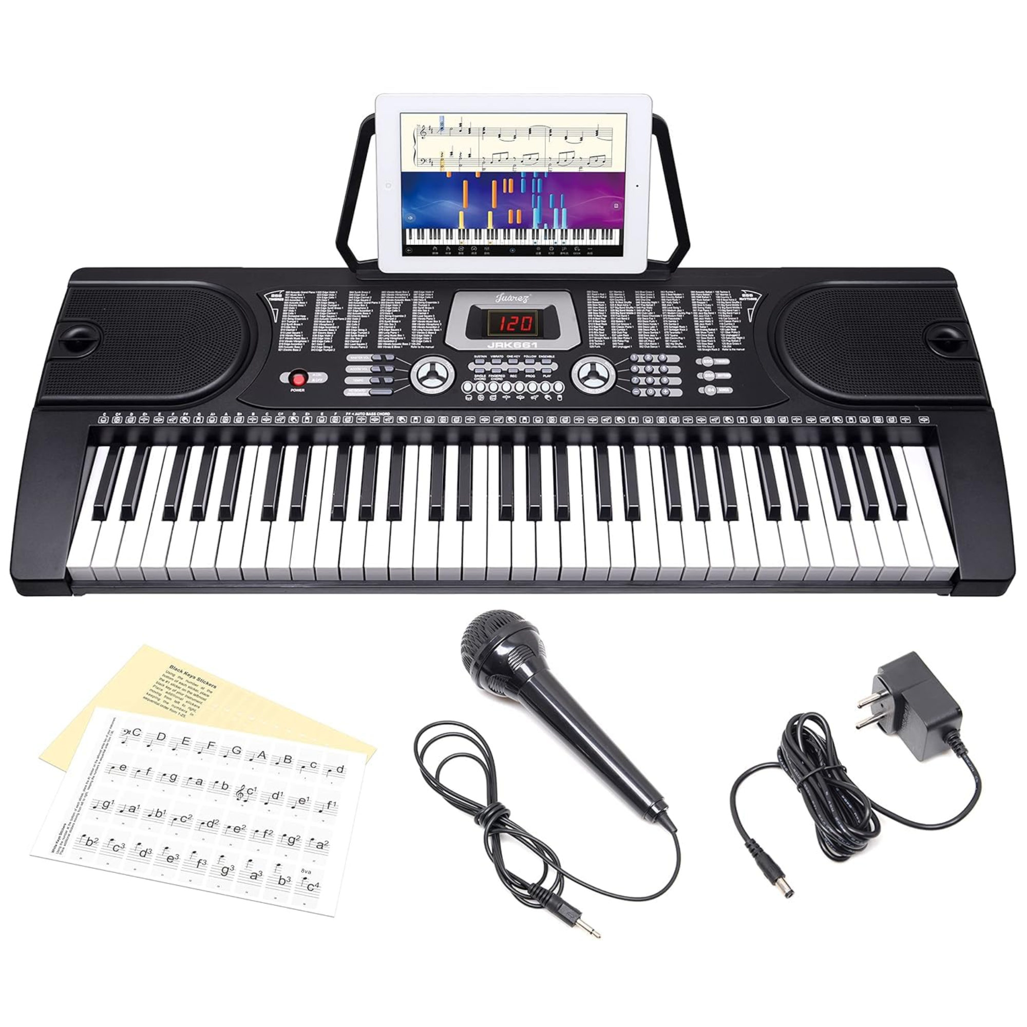 JUAREZ Octavé JRK661 61-Key Electronic Keyboard Pi...