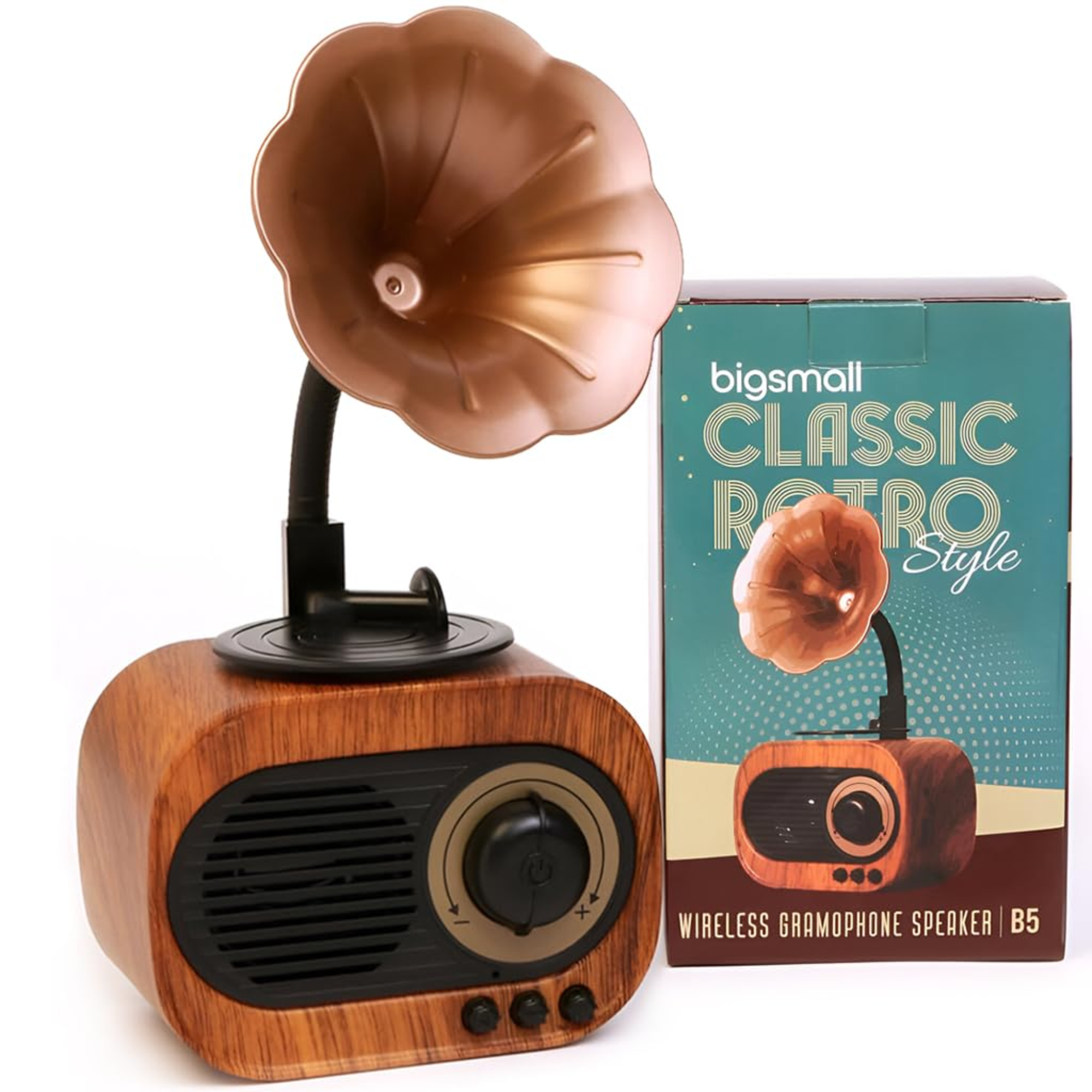 Bigsmall Retro Gramophone Bluetooth Speaker Premiu...