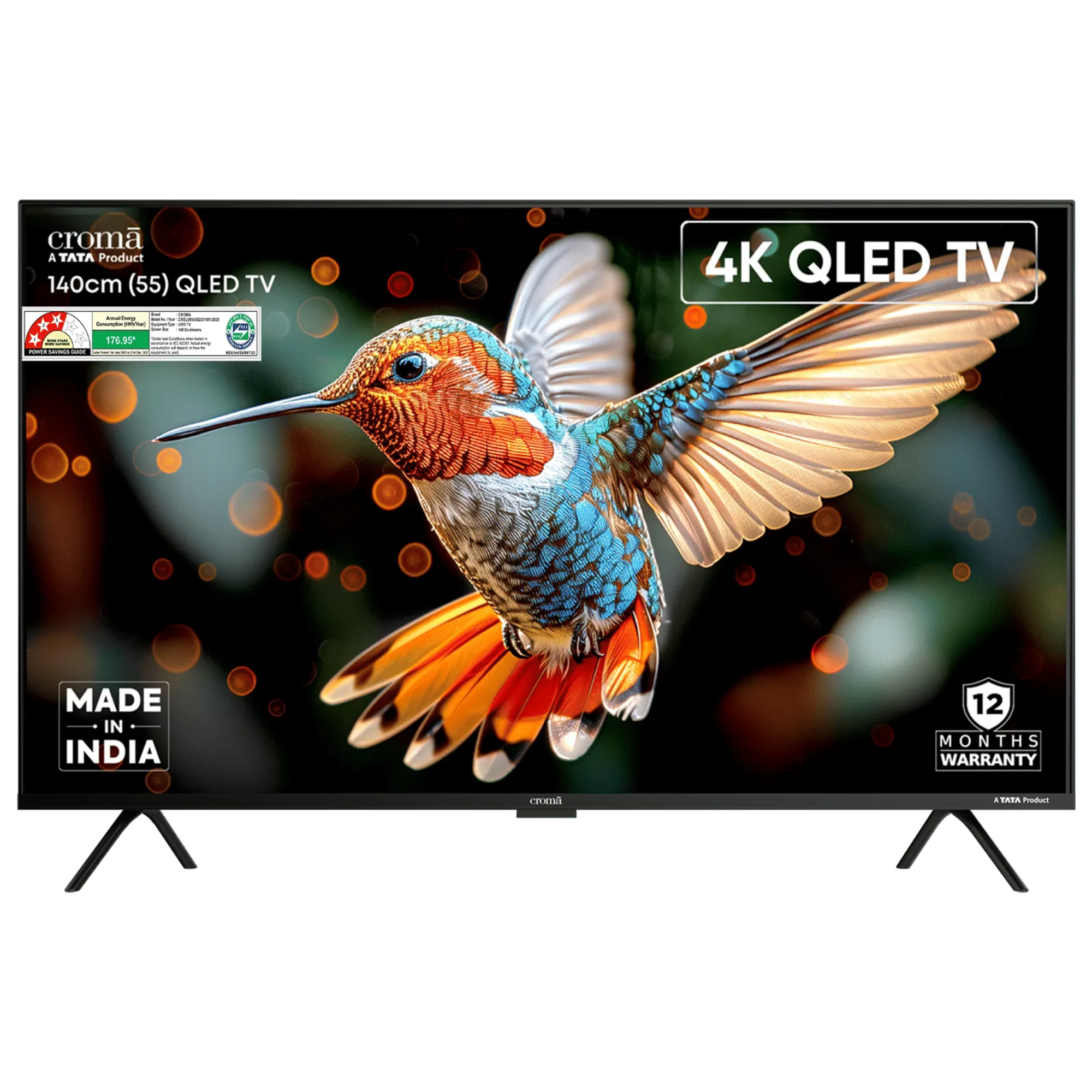 Croma 140 cm (55 inch) Ultra HD QLED Google TV with Dolby Vision Atmos (2025 model)